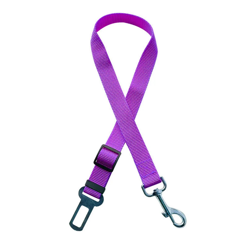 CWQY-4-Purple Color Adjustable Dog Car Seat Belt – Reflective Padded Harness