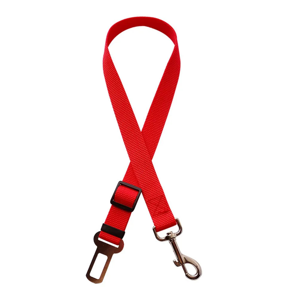 CWQY-4-Red Color Adjustable Dog Car Seat Belt – Reflective Padded Harness