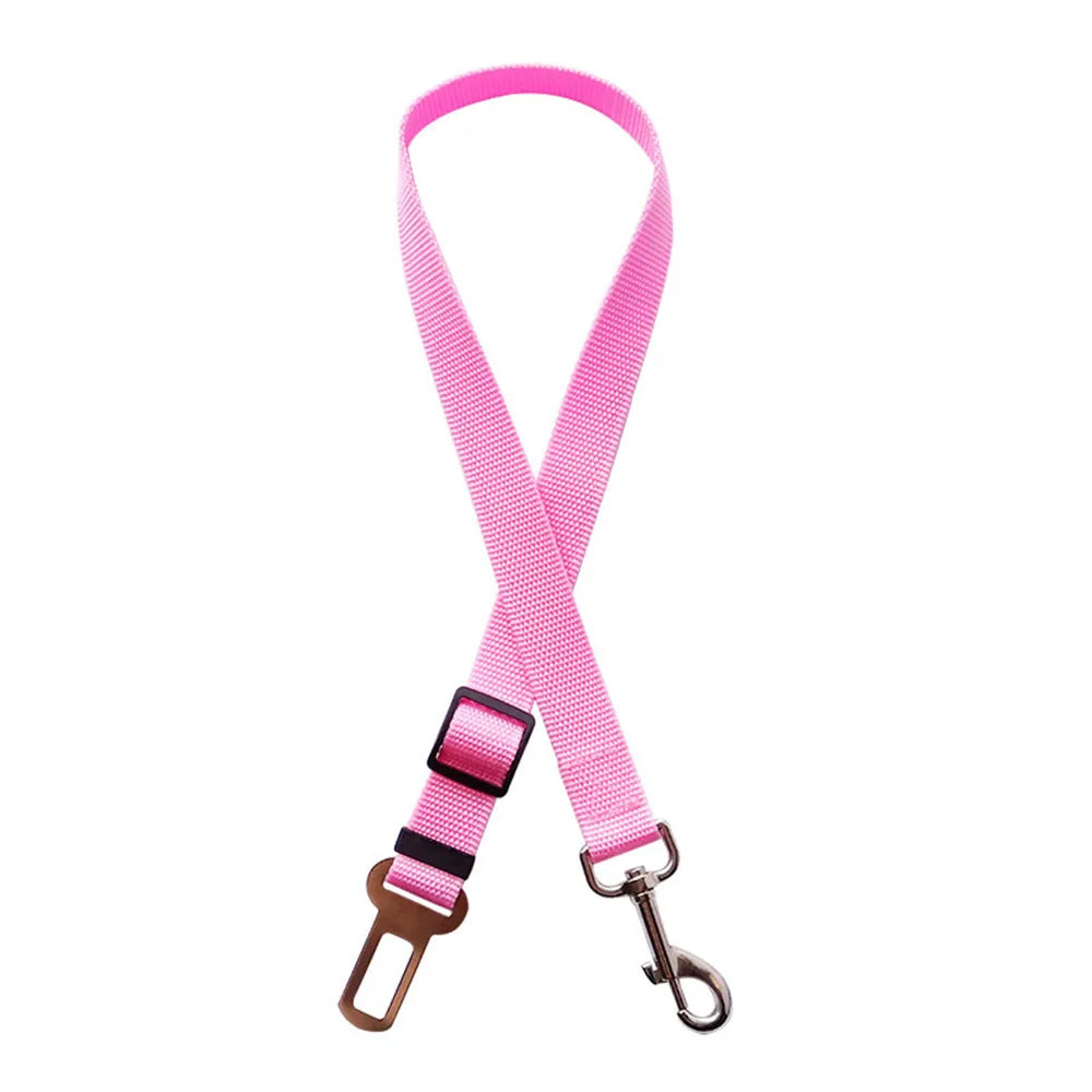 CWQY-4-Pink Color Adjustable Dog Car Seat Belt – Reflective Padded Harness