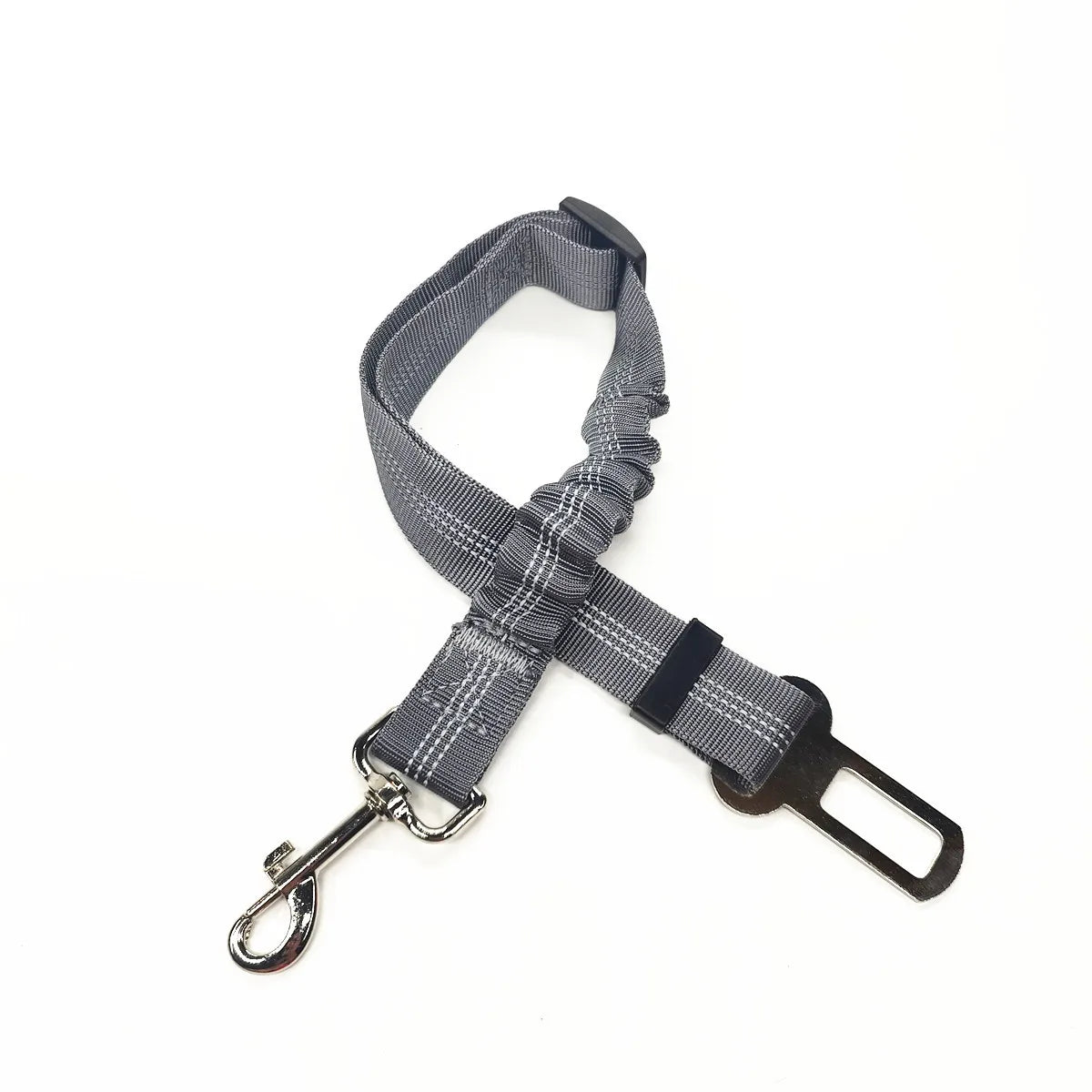 GRAY Color Adjustable Dog Car Seat Belt – Reflective Padded Harness