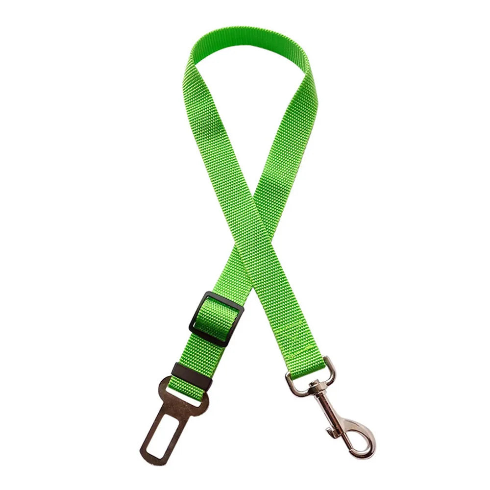 CWQY-4-Green Color Adjustable Dog Car Seat Belt – Reflective Padded Harness