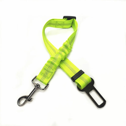 Green Color Adjustable Dog Car Seat Belt – Reflective Padded Harness