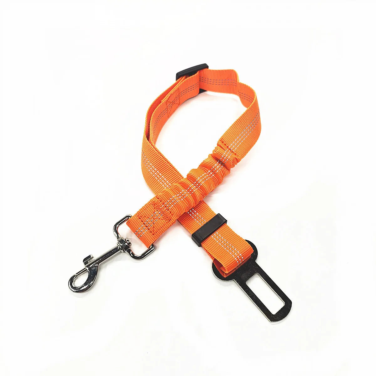 Orange Color Adjustable Dog Car Seat Belt – Reflective Padded Harness