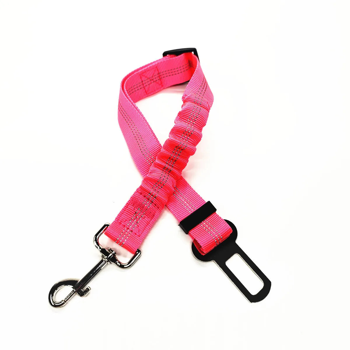 Rose Color Adjustable Dog Car Seat Belt – Reflective Padded Harness