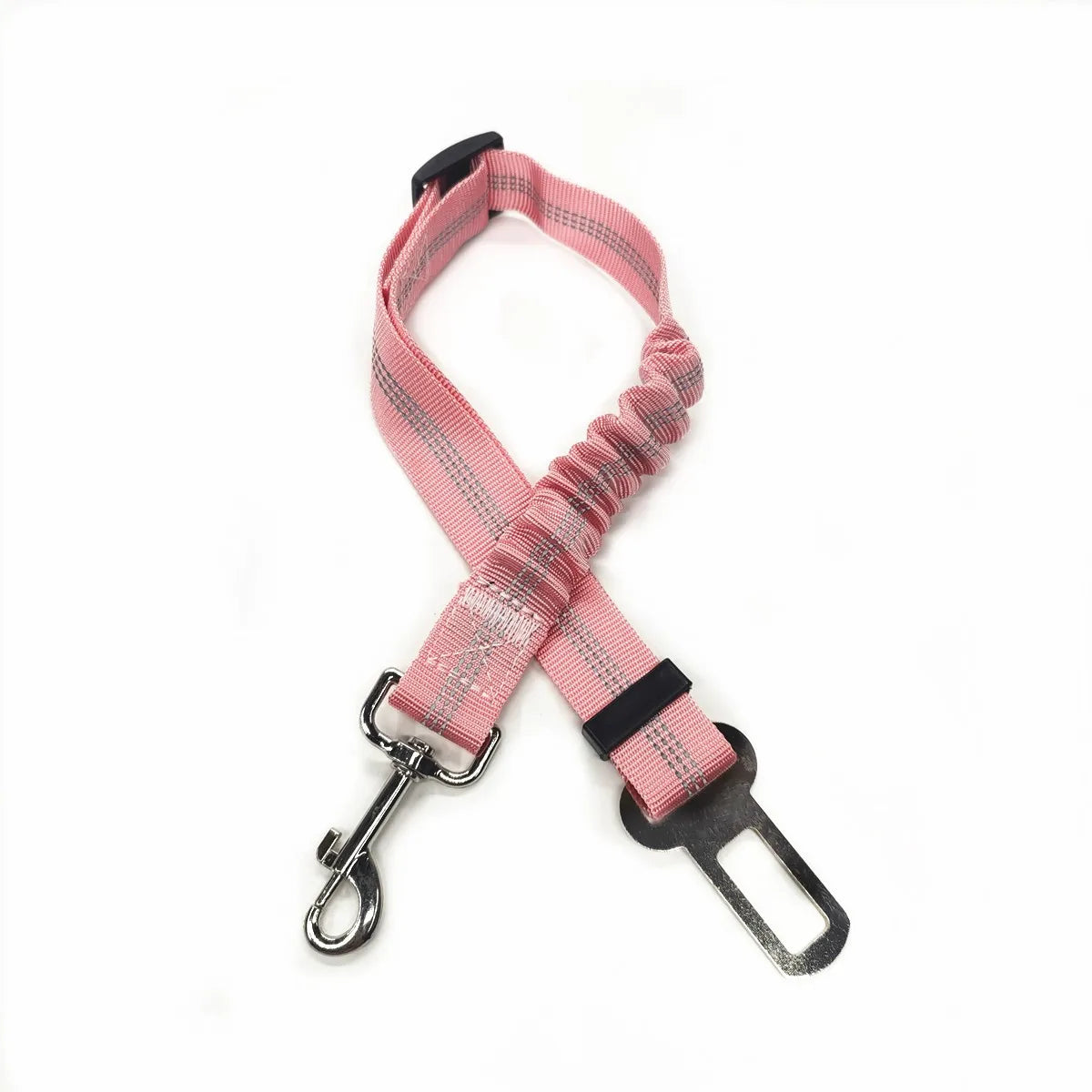Light  Pink Color Adjustable Dog Car Seat Belt – Reflective Padded Harness