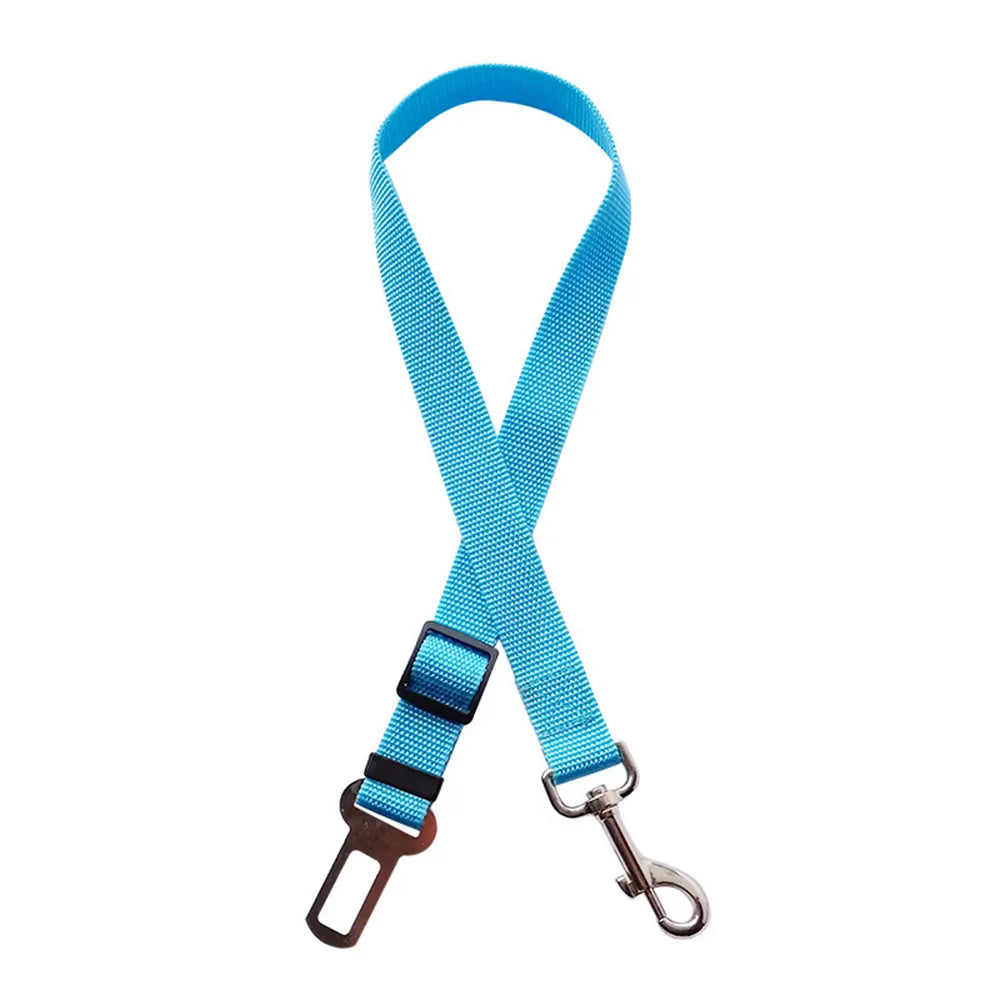CWQY-4-Sky Blue Color Adjustable Dog Car Seat Belt – Reflective Padded Harness